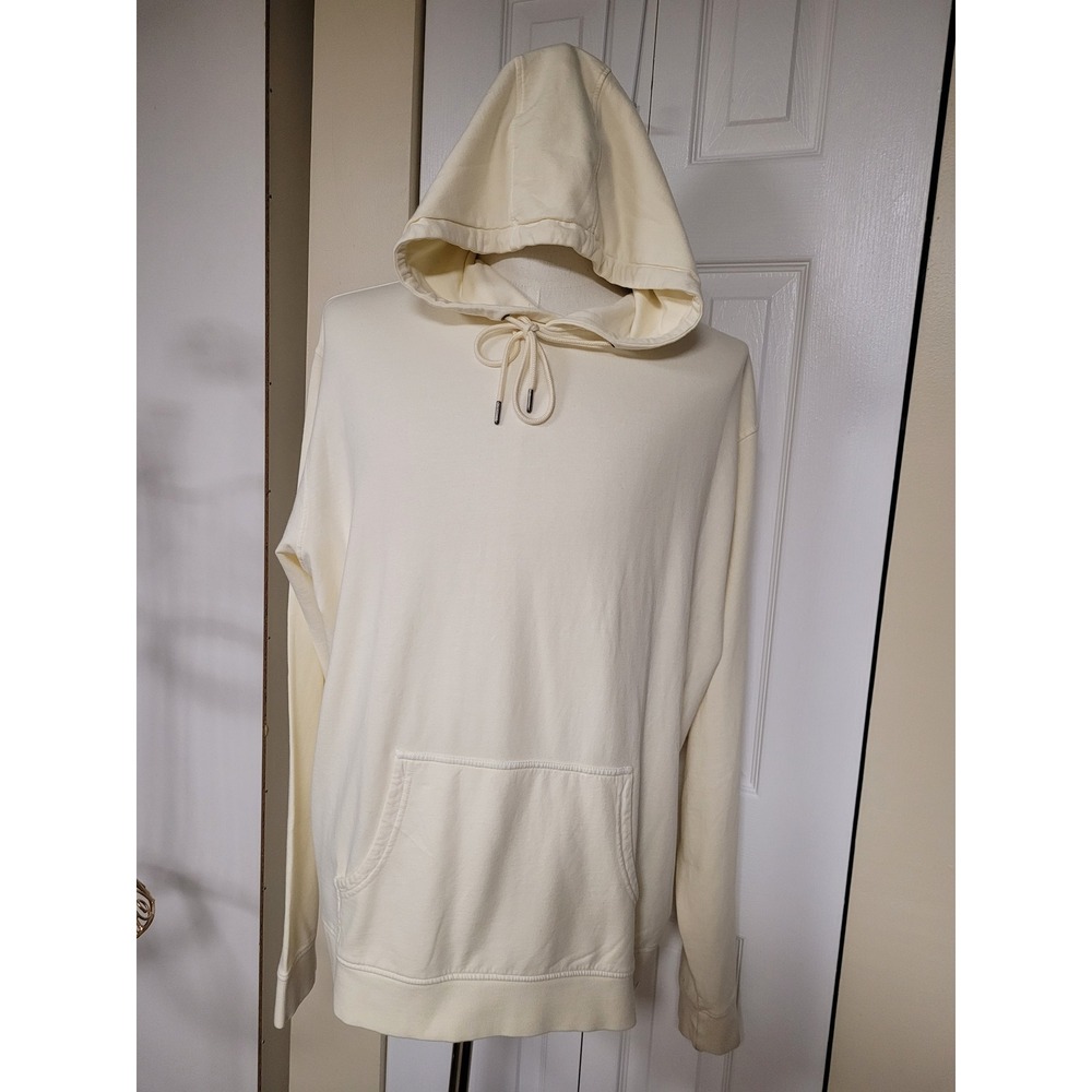 Peter Millar Crown Mens Cream Cotton Modal Luxe Fleece Hoodie Size XL NWT